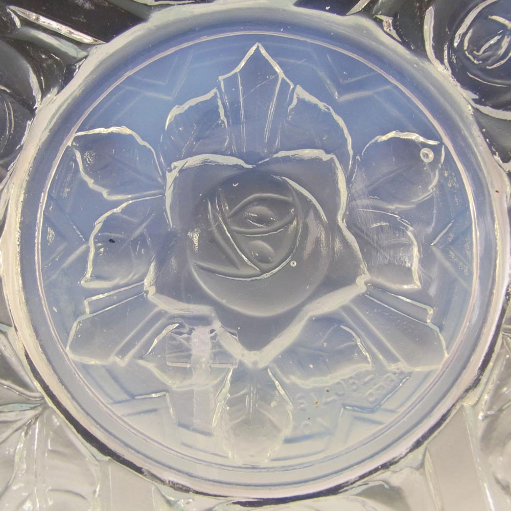 Jobling #8000 Art Deco Opaline/Opalescent Glass Tudor Rose Bowl - Click Image to Close