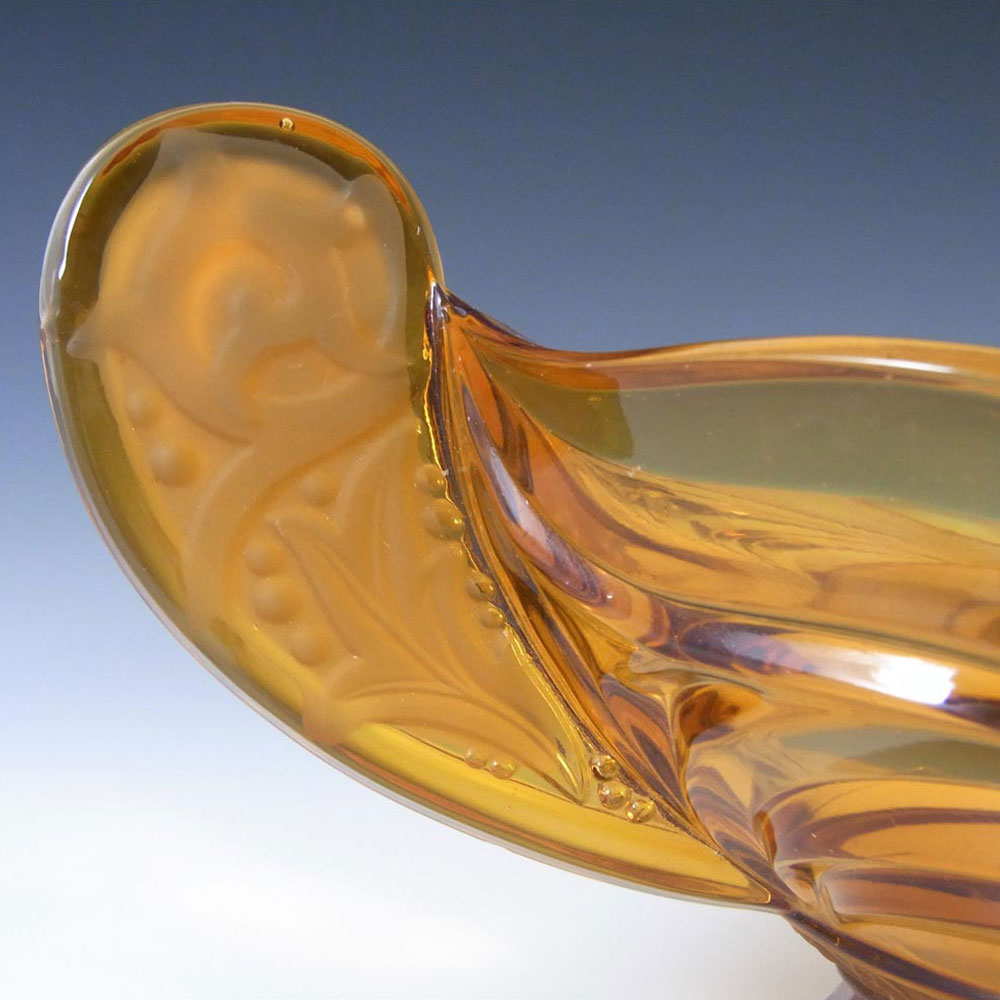 (image for) Brockwitz Large Art Deco Amber Glass Centerpiece Bowl - Click Image to Close