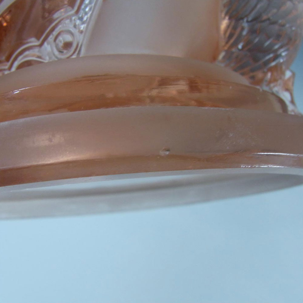 Brockwitz Art Deco Pink Glass 'Parakeet' Bird Vase - Click Image to Close