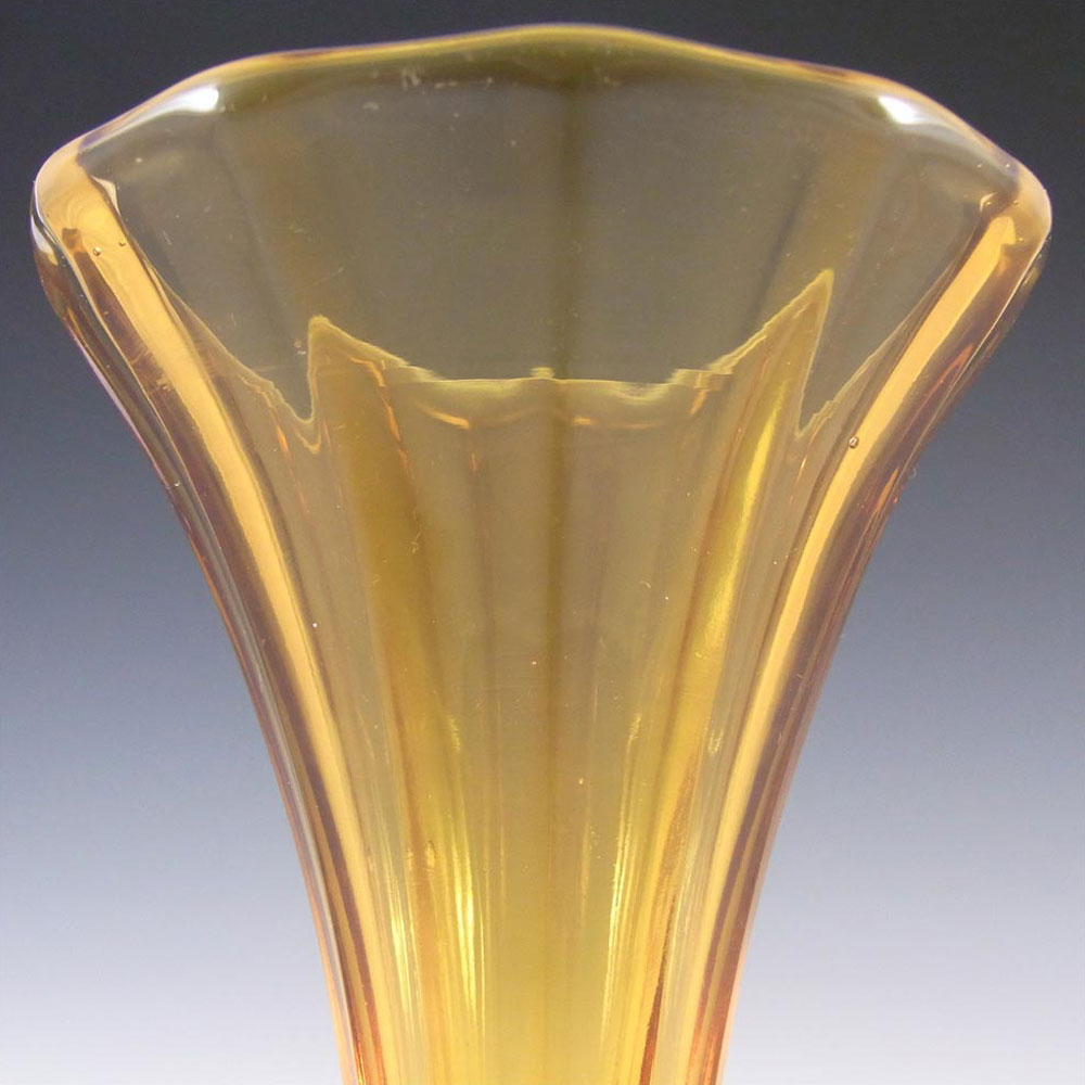 (image for) Stunning 1930's Czech Art Deco Amber Glass Rocket Vase - Click Image to Close