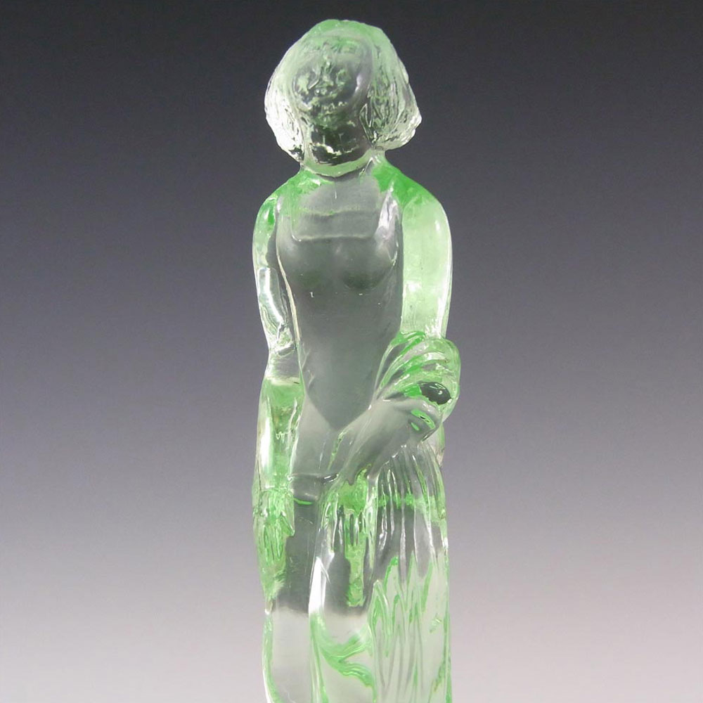 Müller & Co 'September Morn' Art Deco Glass Lady Figurine + Bowl - Click Image to Close