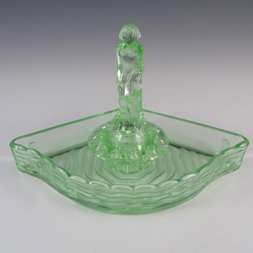 (image for) Müller & Co 'September Morn' Art Deco Glass Lady Figurine + Bowl - Click Image to Close