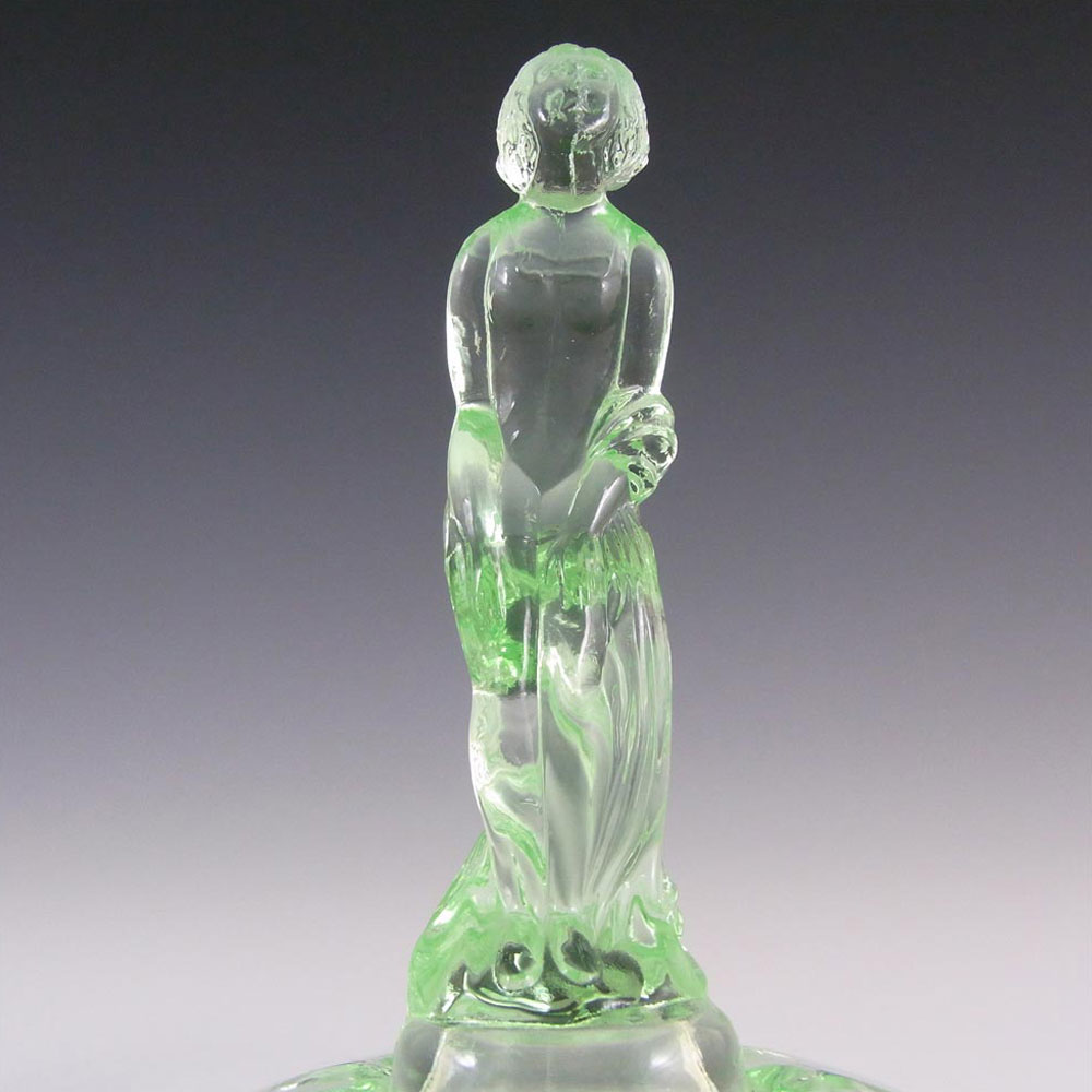 (image for) Müller & Co 'September Morn' Art Deco Glass Lady Figurine + Bowl - Click Image to Close