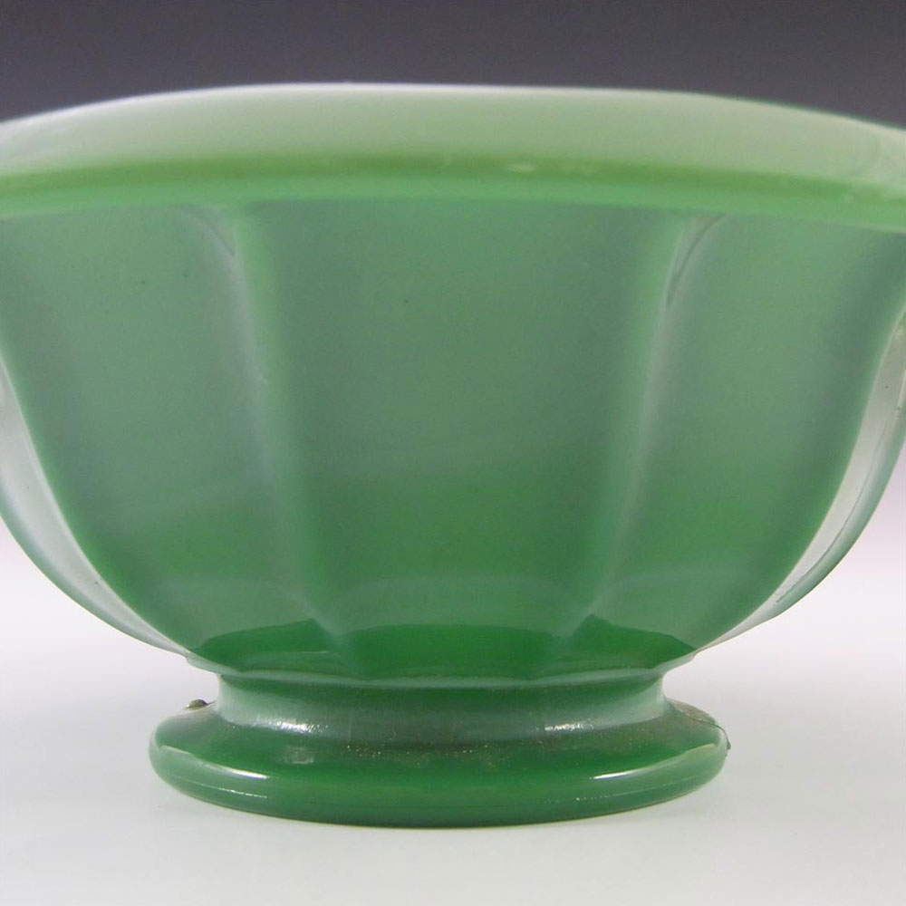 (image for) Davidson Art Deco Jade Green Glass Bowl #S/696D - Click Image to Close