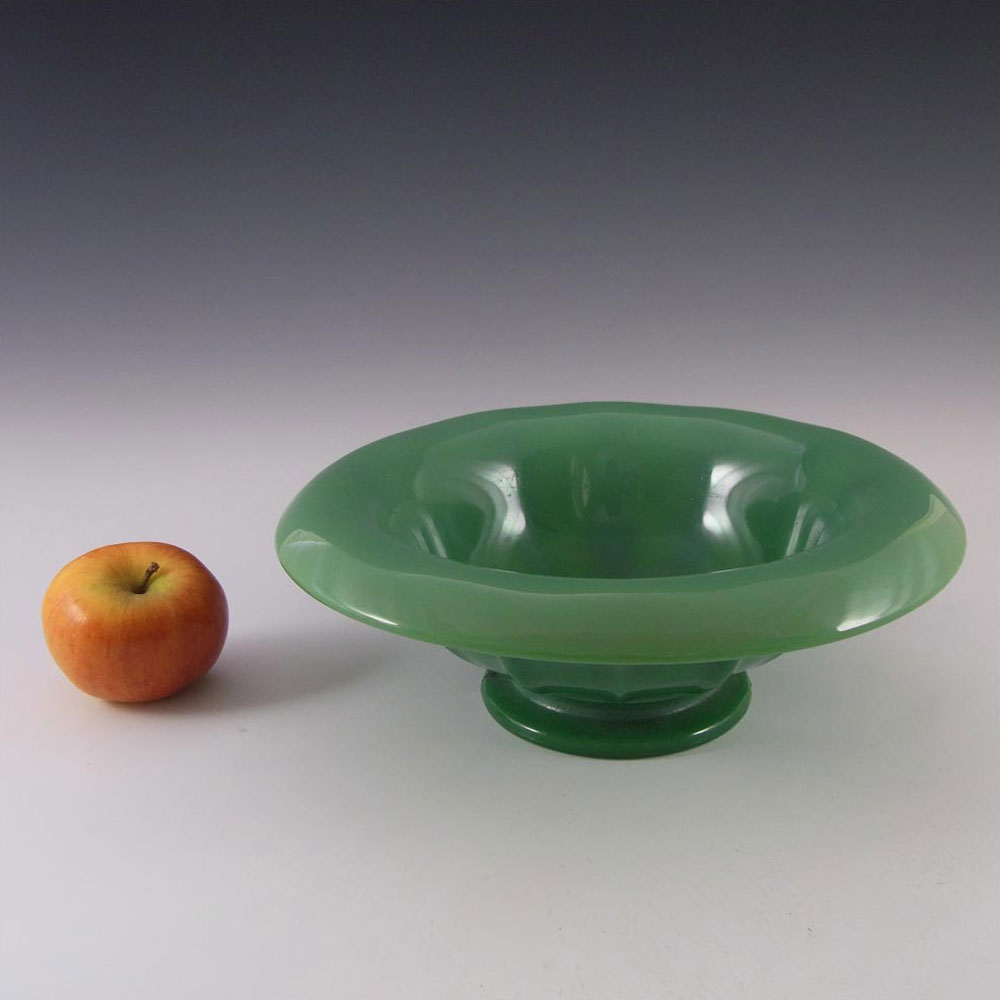 (image for) Davidson Art Deco Jade Green Glass Bowl #S/696D - Click Image to Close