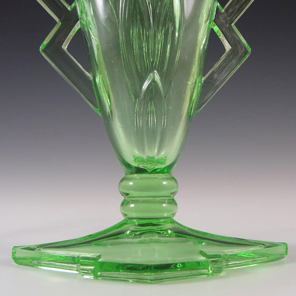 (image for) Stölzle Czech Art Deco 1930's Uranium Green Glass Vase - Click Image to Close