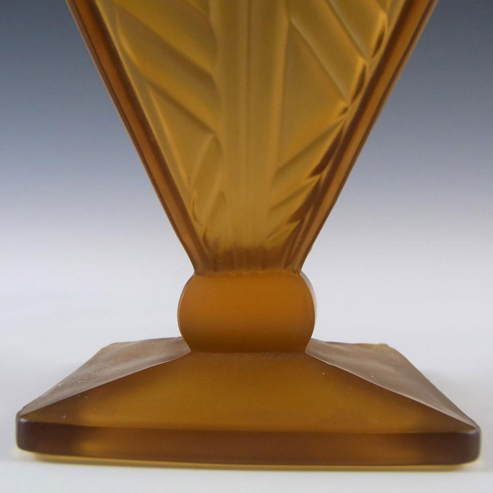 (image for) Art Deco 1930's Frosted Amber Glass Vase - Click Image to Close