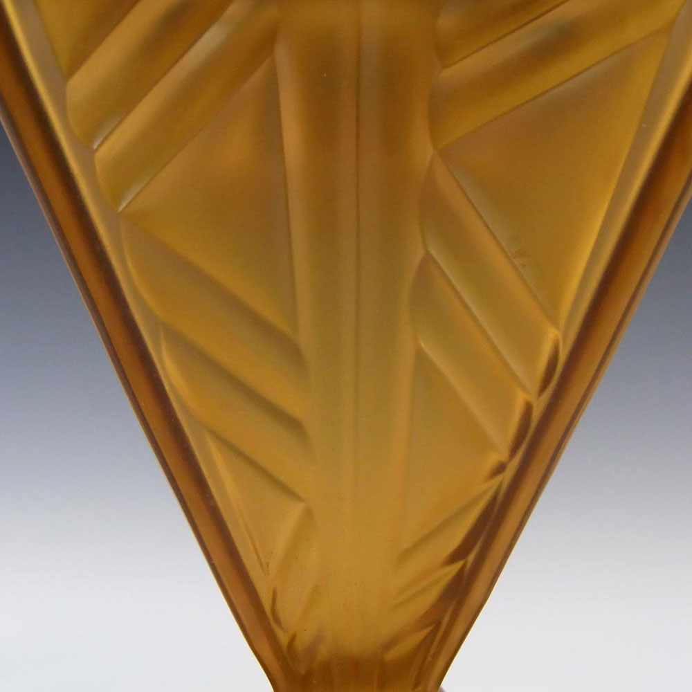 Art Deco 1930's Frosted Amber Glass Vase - Click Image to Close