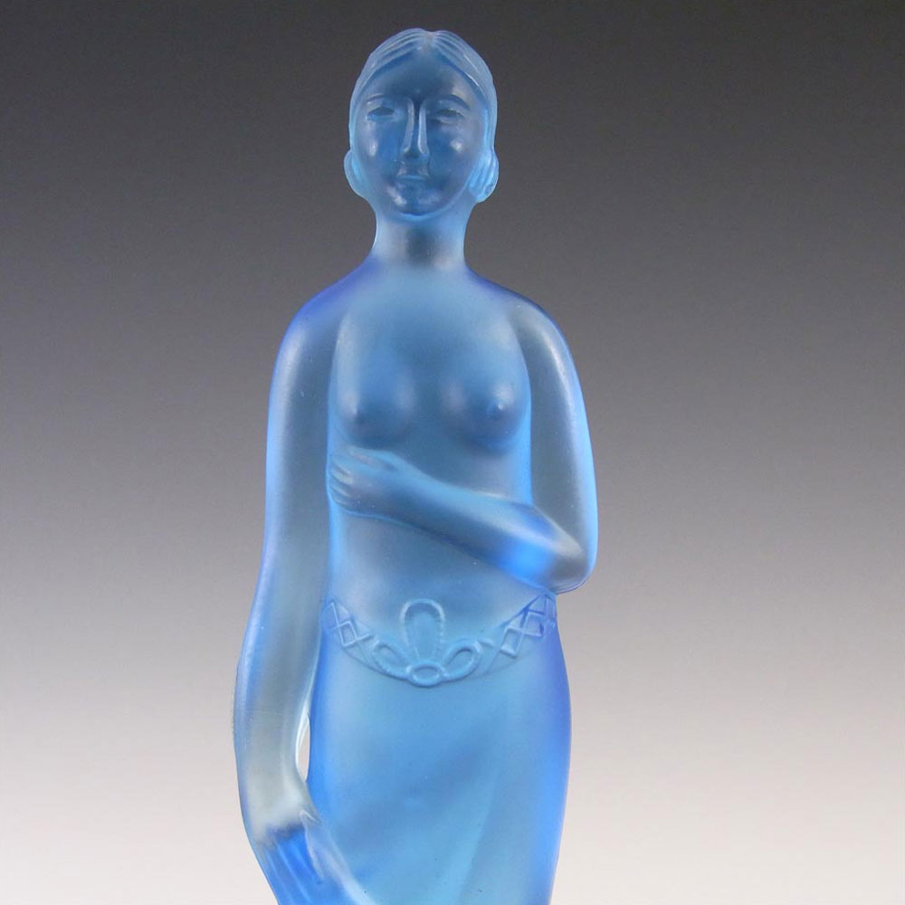 (image for) Müller & Co Art Deco Frosted Blue Glass Nude Lady Figurine - Click Image to Close