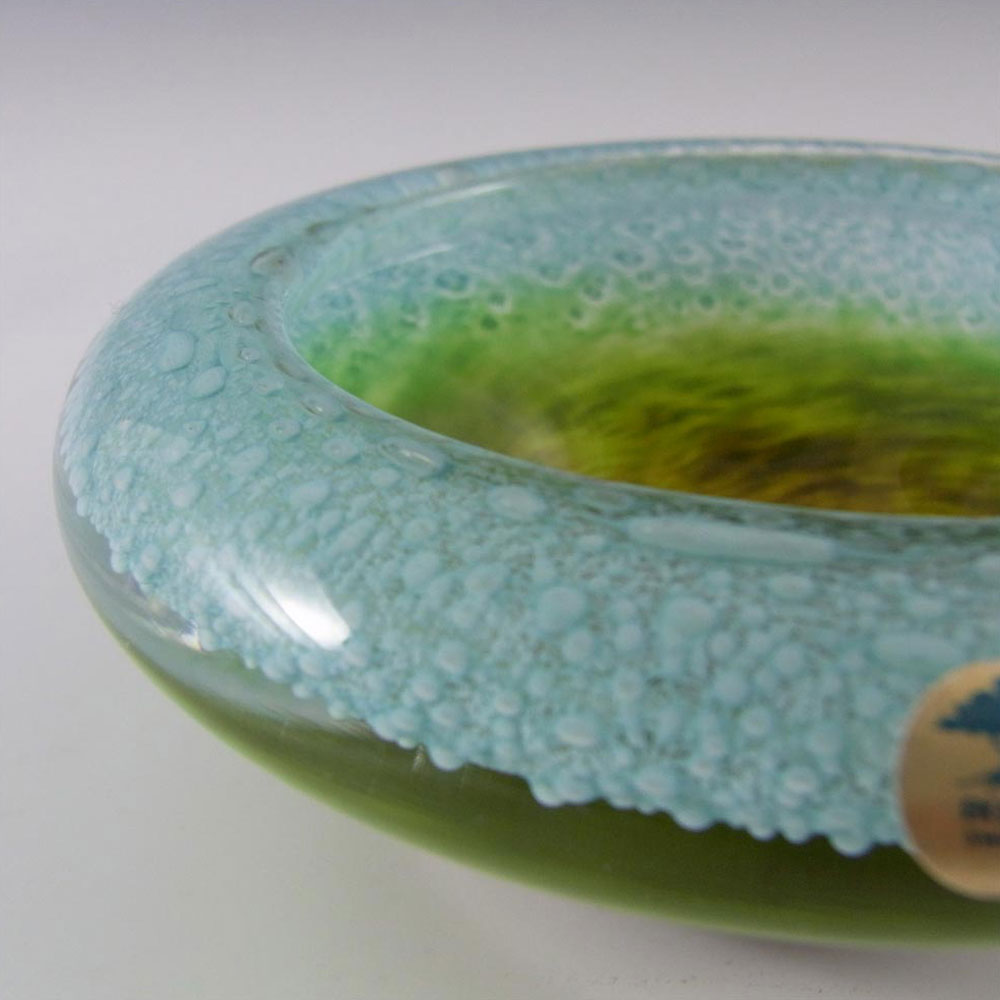 (image for) Ekenas Blue + Green Glass Bowl Signed John-Orwar Lake - Click Image to Close