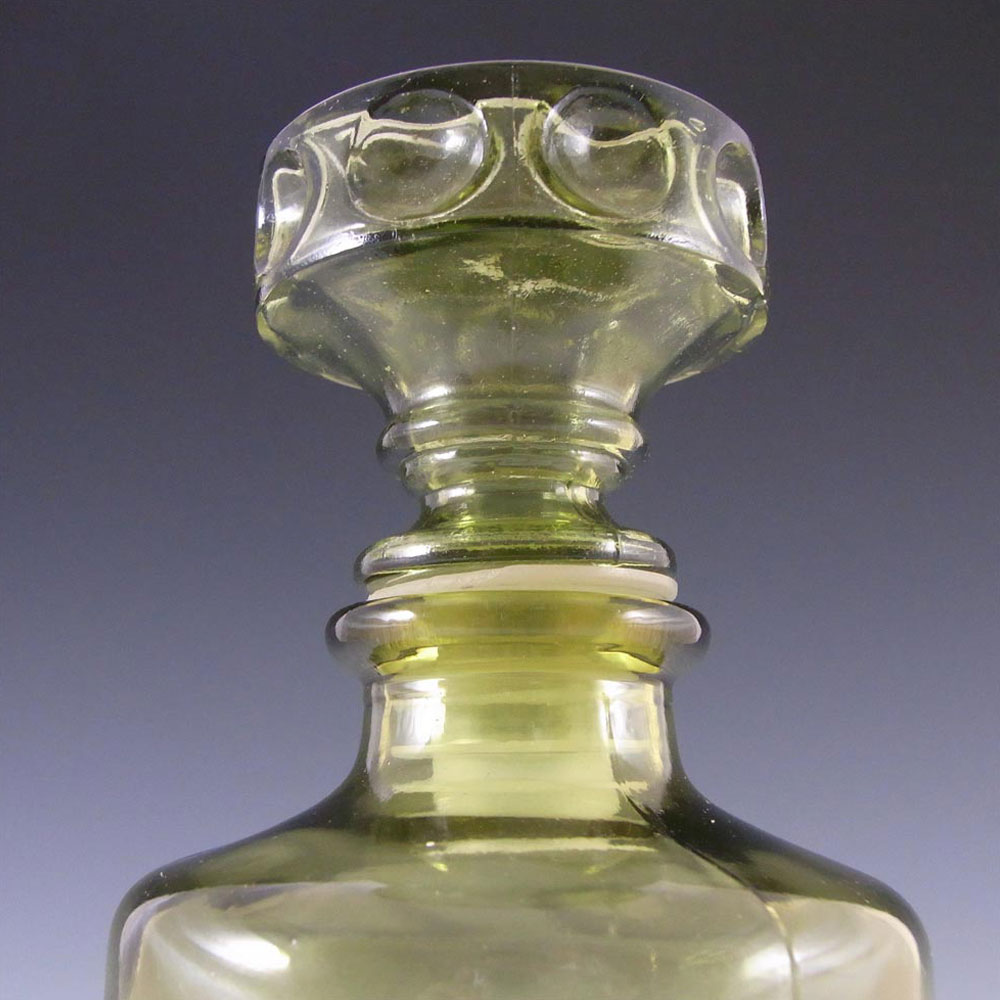 Empoli Italian Green Glass Decanter + Tumblers Set - Marked - Click Image to Close