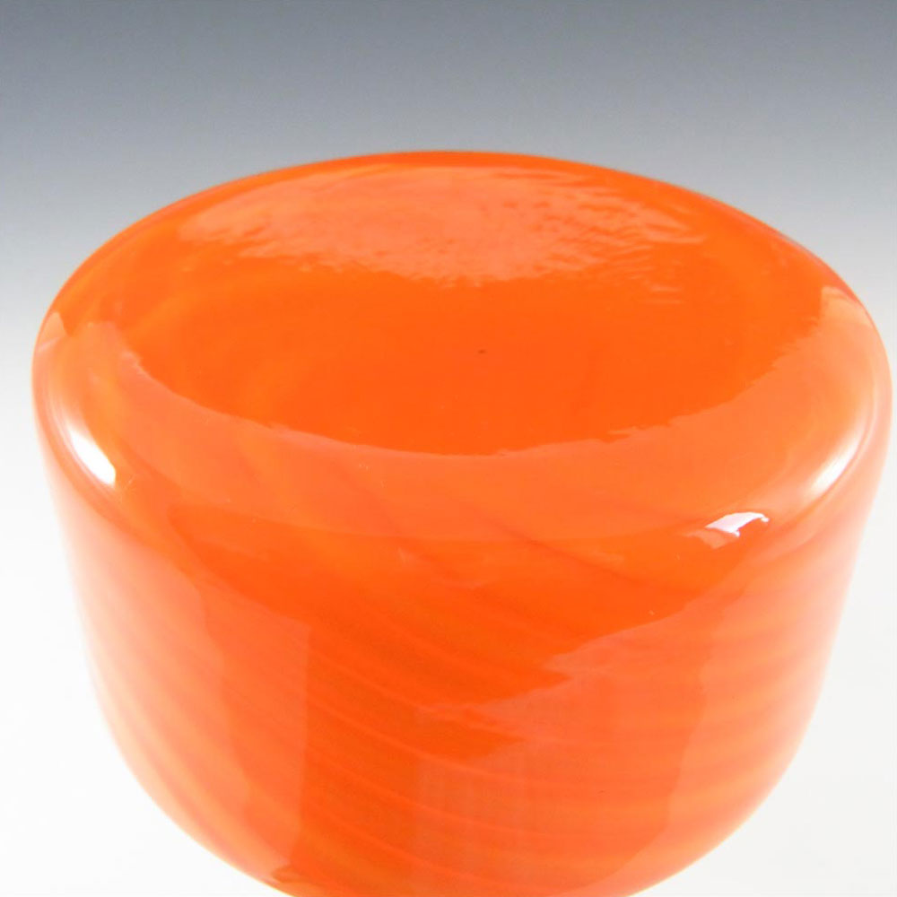Vetreria Artigiana Sanminiatello Empoli Orange & White Glass Vase - Click Image to Close