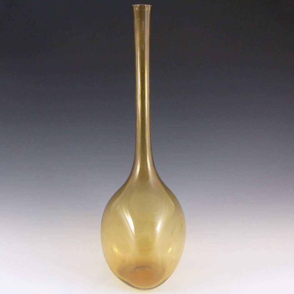 (image for) Massive Empoli Italian 1970's Amber Glass Vase - Click Image to Close