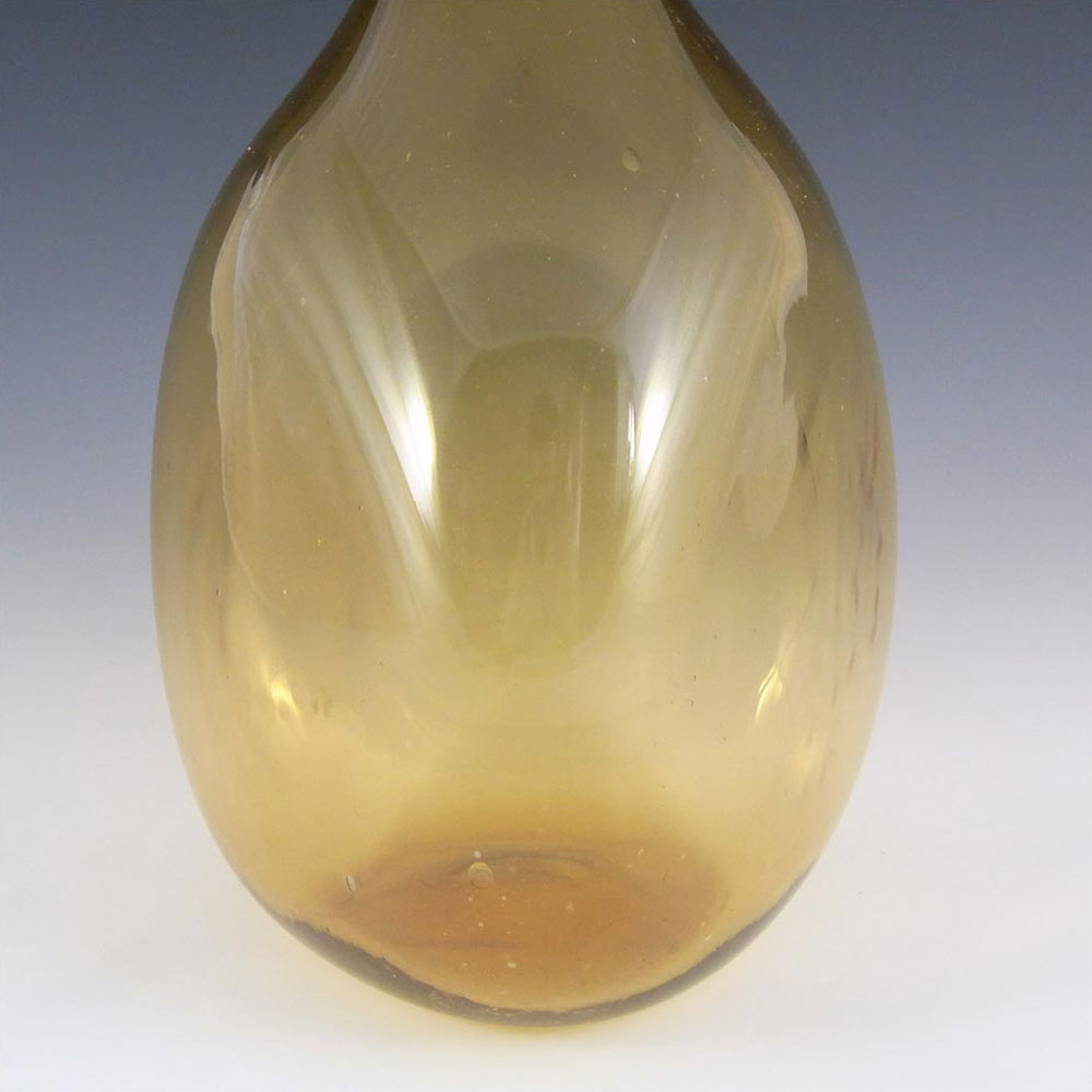Massive Empoli Italian 1970's Amber Glass Vase - Click Image to Close