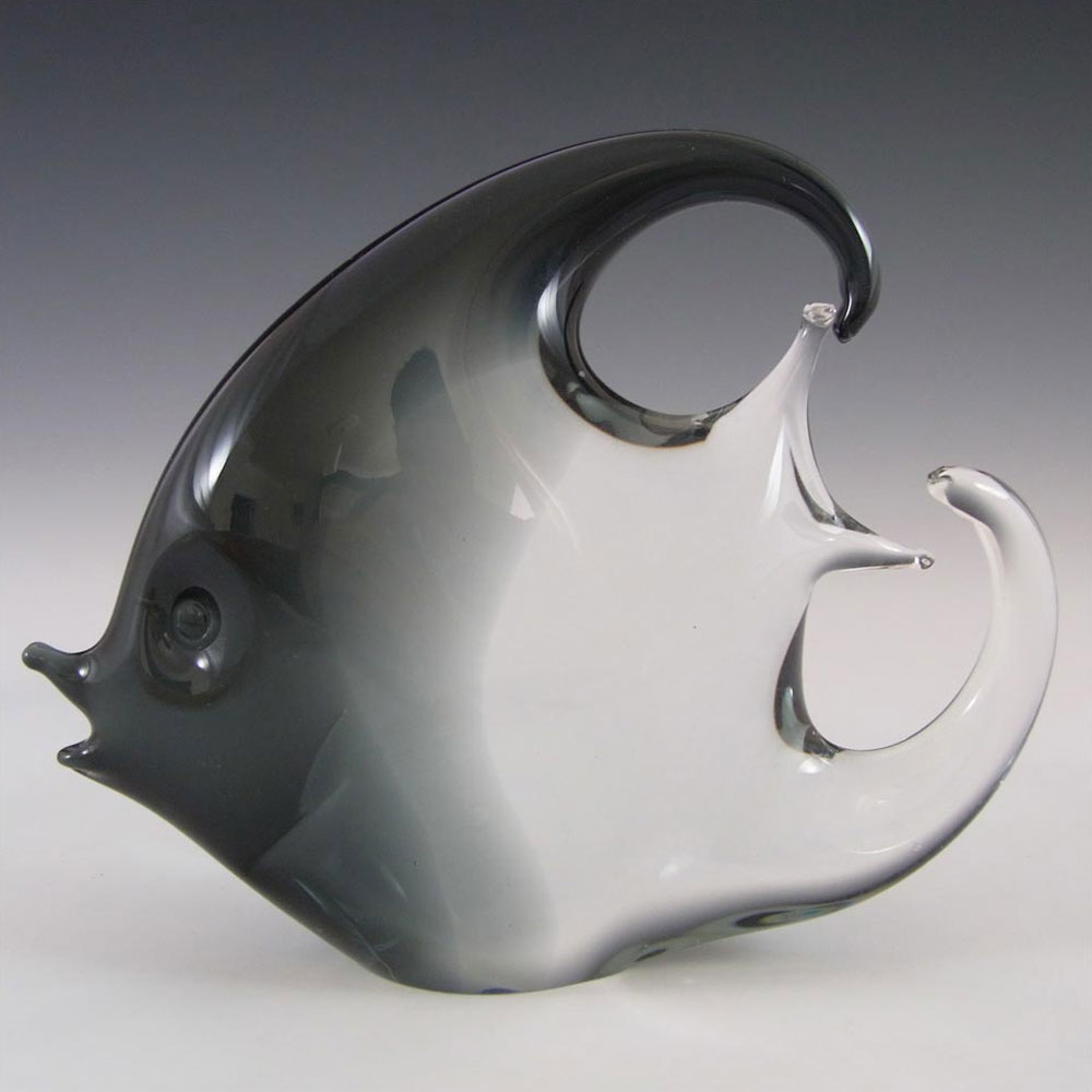 Franco Bottaro Signed Smoky Murano Glass Fish Sculpture - Click Image to Close