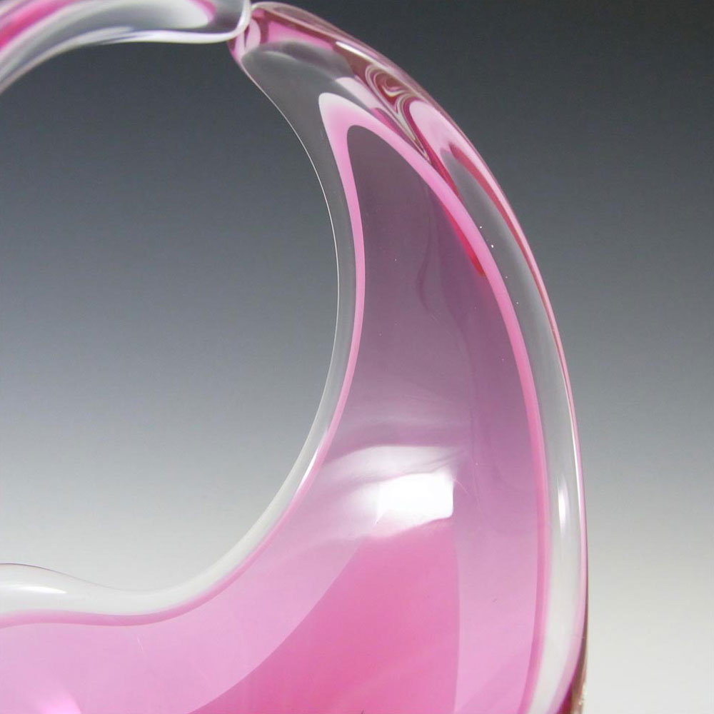 Flygsfors Coquille Pink Glass 7.5" Bowl by Paul Kedelv - Signed '62 - Click Image to Close