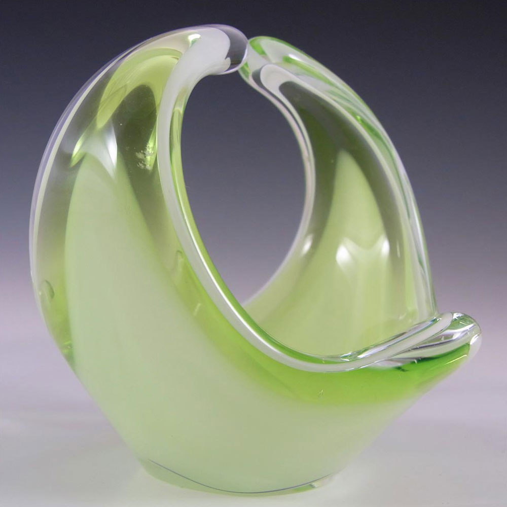 Flygsfors Coquille Glass Bowl by Paul Kedelv Signed '57 - Click Image to Close