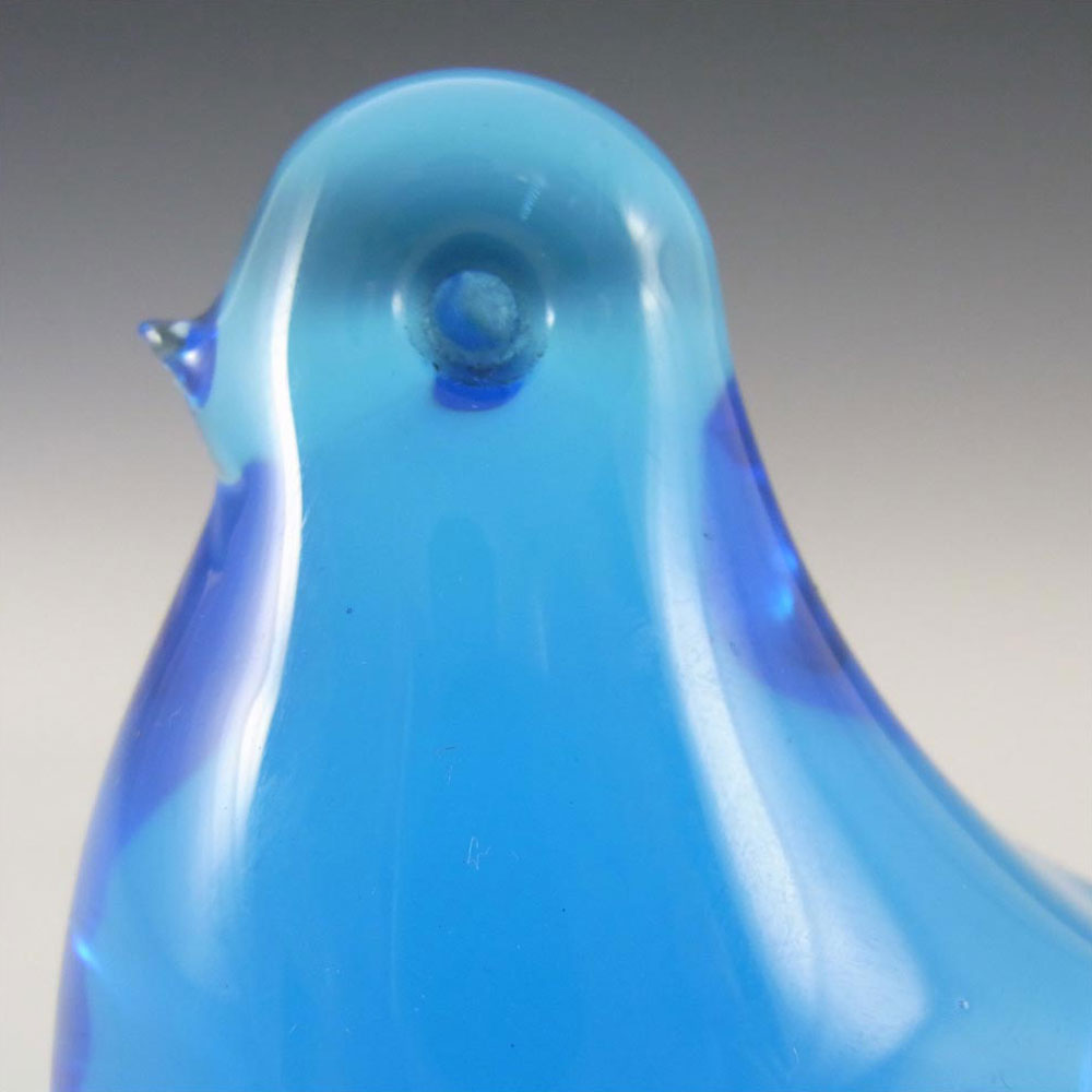 FM Konstglas/Ronneby Swedish Blue Glass Bird - Labelled - Click Image to Close