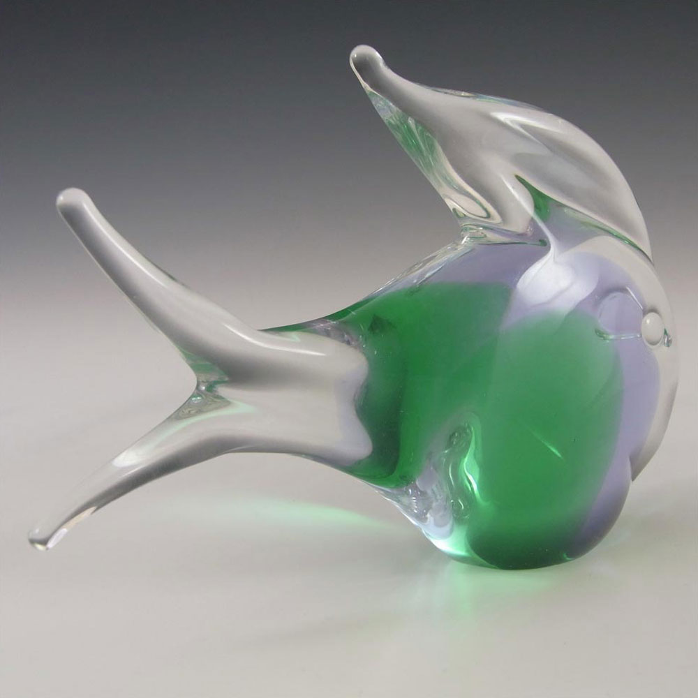 (image for) FM Konstglas / Ronneby Neodymium Lilac & Green Glass Fish - Click Image to Close