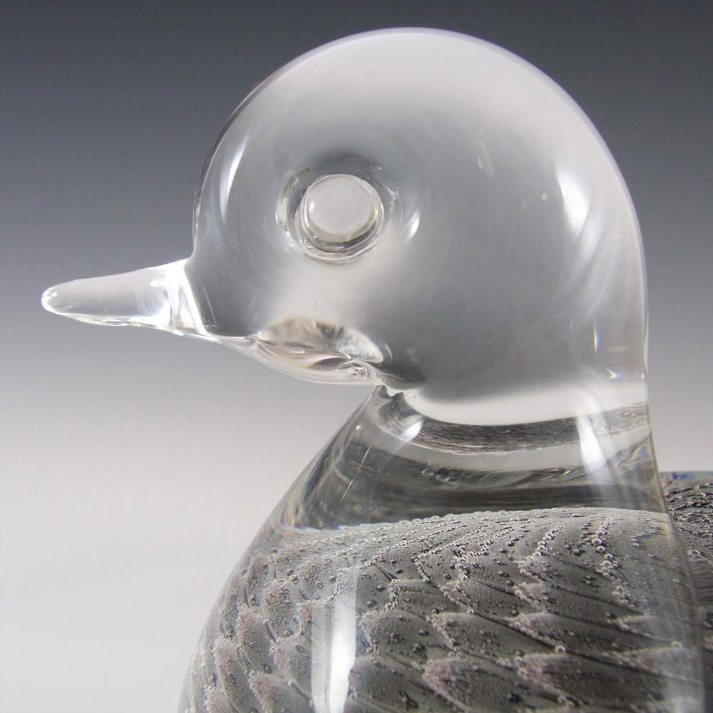(image for) FM Konstglas/Marcolin Fumato Glass Bird/Duck - Signed - Click Image to Close