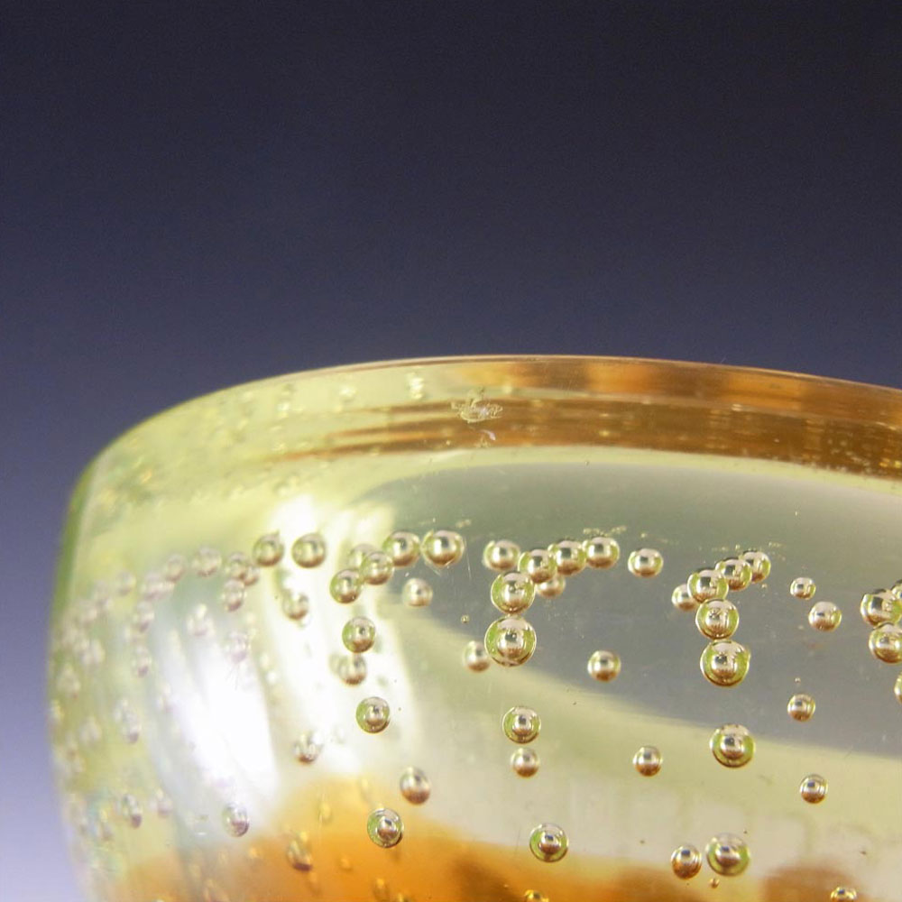 (image for) Galliano Ferro Murano Amber & Uranium Glass Bullicante Bowl - Click Image to Close