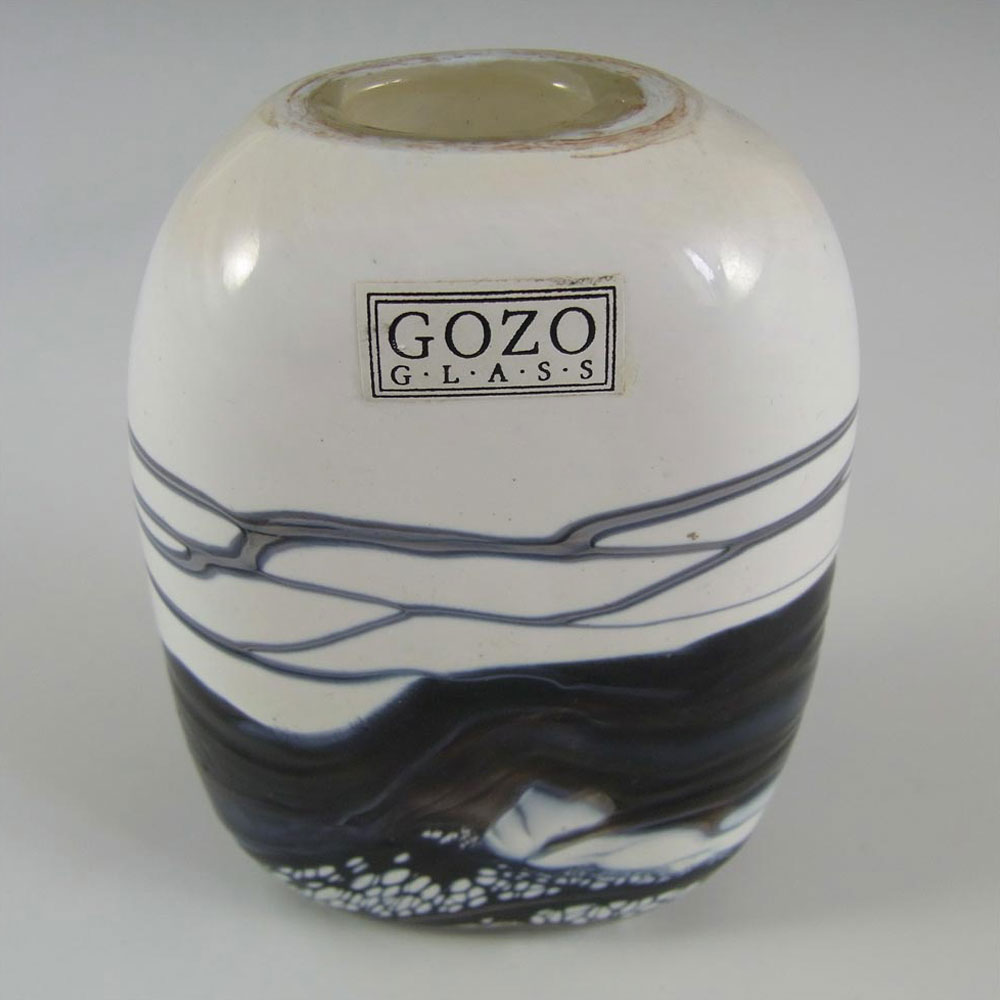 (image for) Gozo Maltese Glass 'Noir' Vase - Signed + Labelled - Click Image to Close