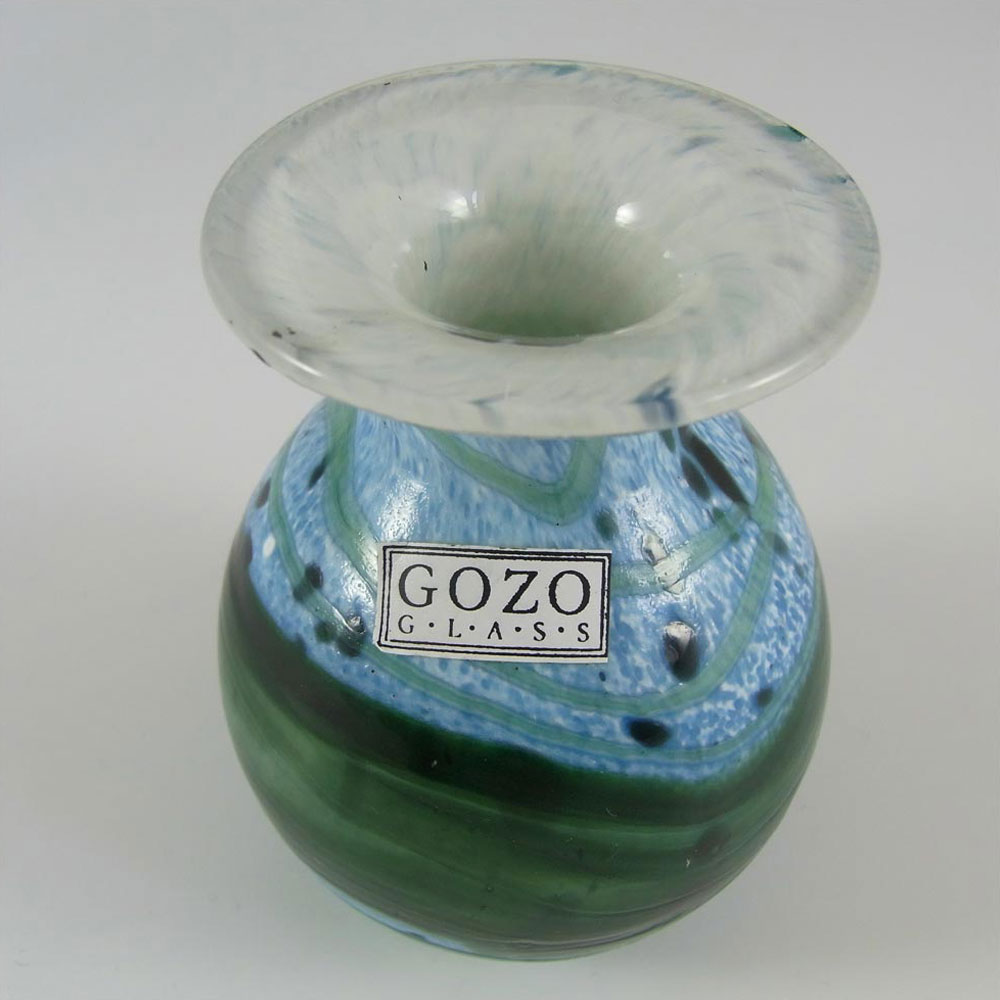 (image for) Gozo Maltese Glass 'Seaweed' Vase - Signed + Labelled - Click Image to Close