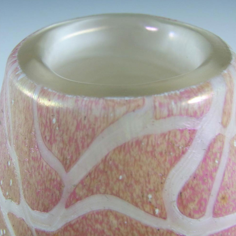 Gozo Maltese Pink + White Glass 'Sunshine' Vase - Click Image to Close