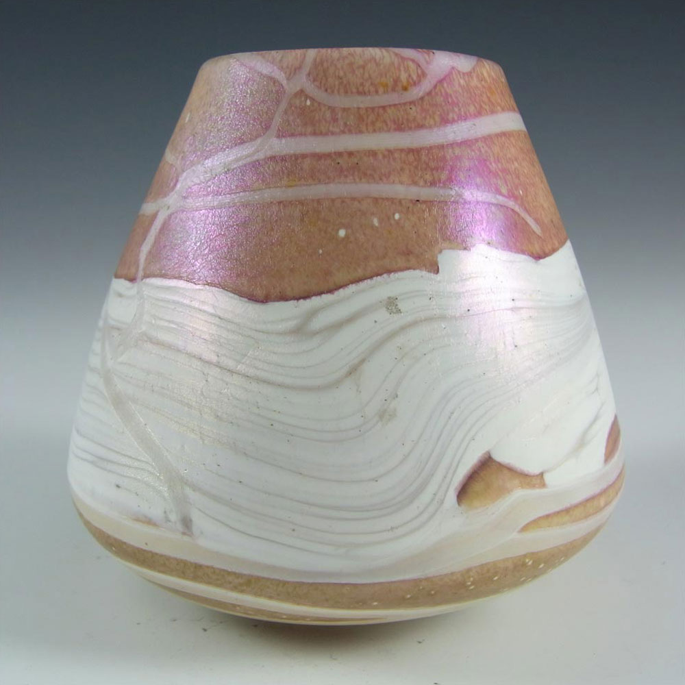 (image for) Gozo Maltese Pink + White Glass 'Sunshine' Vase - Click Image to Close
