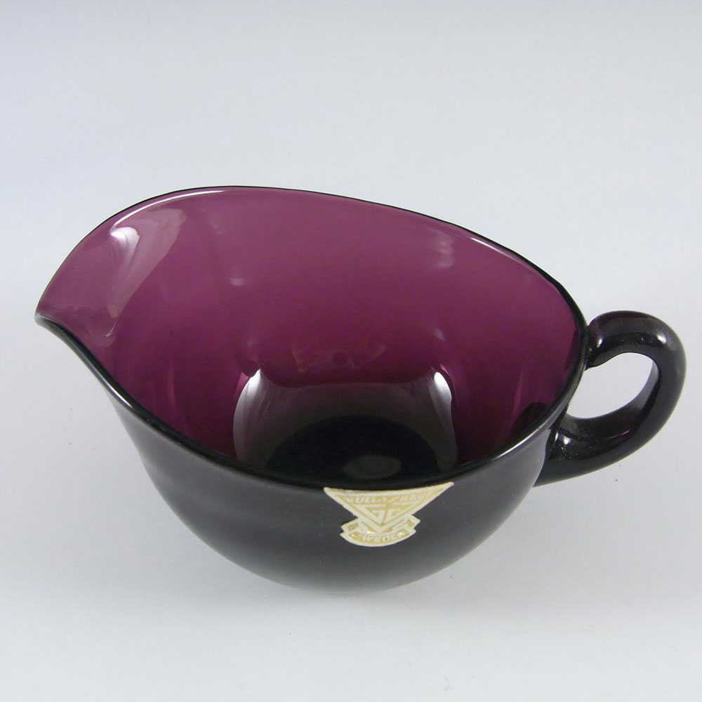 Gullaskruf Swedish Purple Glass Bowl + Creamer - William Stenberg - Click Image to Close