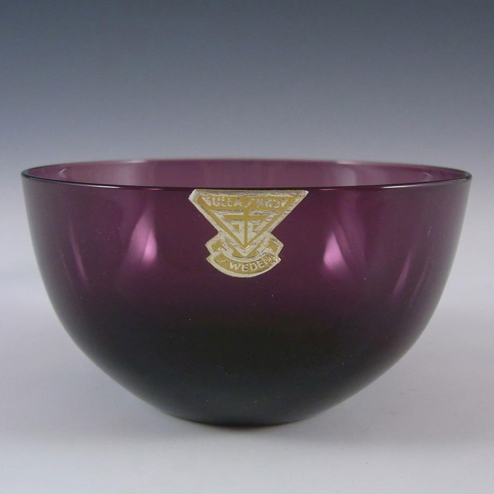 (image for) Gullaskruf Swedish Purple Glass Bowl + Creamer - William Stenberg - Click Image to Close