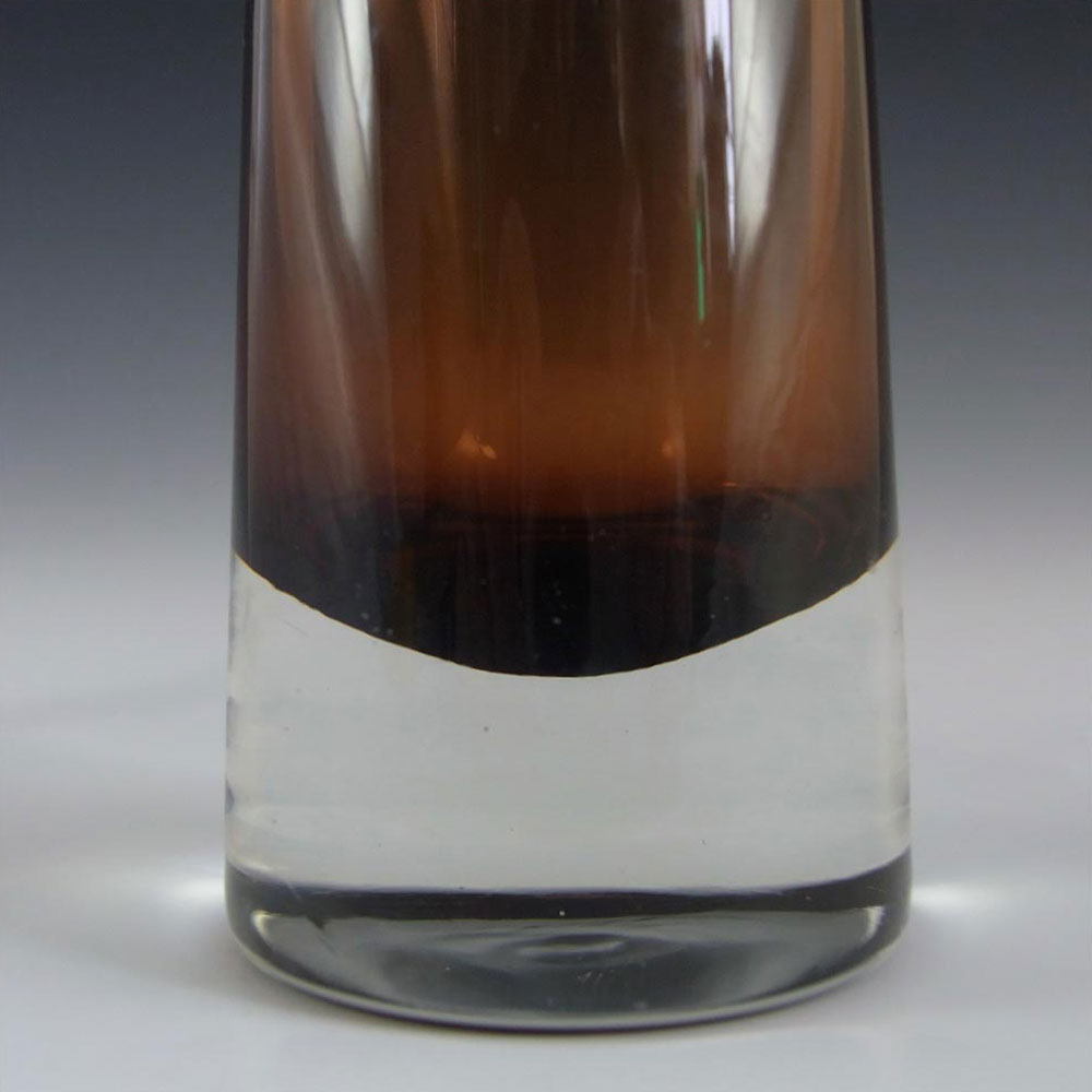 (image for) Hadeland Scandinavian 70's Amber Glass Vase - Labelled - Click Image to Close