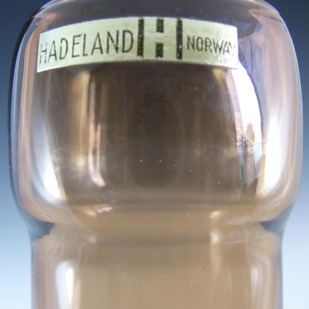 Hadeland Scandinavian 70's Amber Glass Vase - Labelled - Click Image to Close
