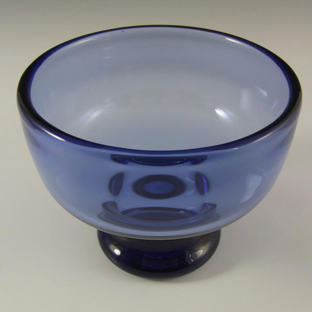 Holmegaard #18163 Per Lutken Blue Glass 'Safir' Vase - Signed - Click Image to Close