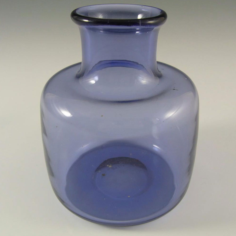 (image for) Holmegaard #18168 Per Lutken Blue Glass 'Safir' Vase - Signed - Click Image to Close