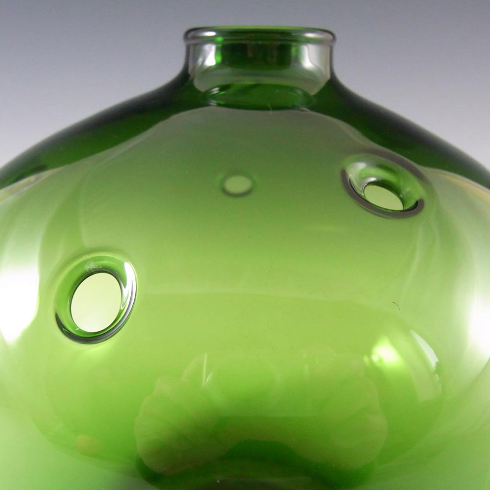 (image for) Holmegaard Michael Bang Green Glass 5.5" Flower Vase - Signed - Click Image to Close