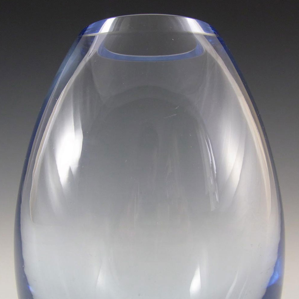 Holmegaard #220053 Per Lutken Blue Glass 'Hellas' Vase - Signed - Click Image to Close