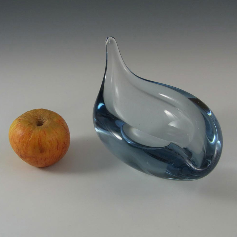 (image for) Holmegaard #16517 Per Lutken Blue Glass Bowl/Ahstray - Signed - Click Image to Close