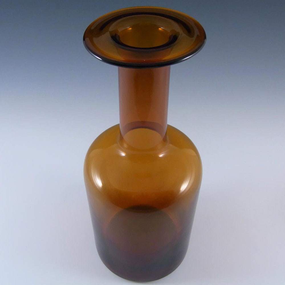 (image for) Holmegaard Otto Brauer Amber Glass 12" Gulvvase / Gul Vase - Click Image to Close