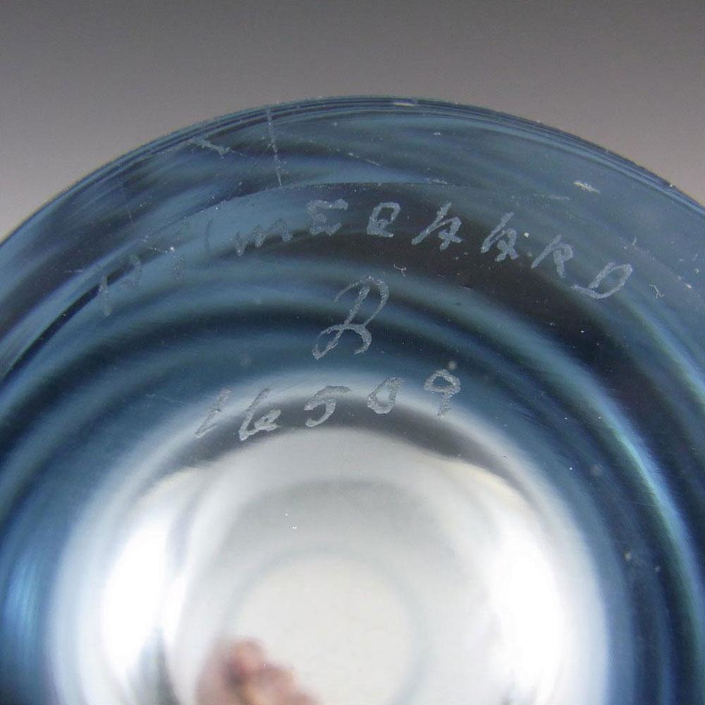 (image for) Holmegaard #16509 Per Lutken Blue Glass 'Thule' Vase - Signed - Click Image to Close