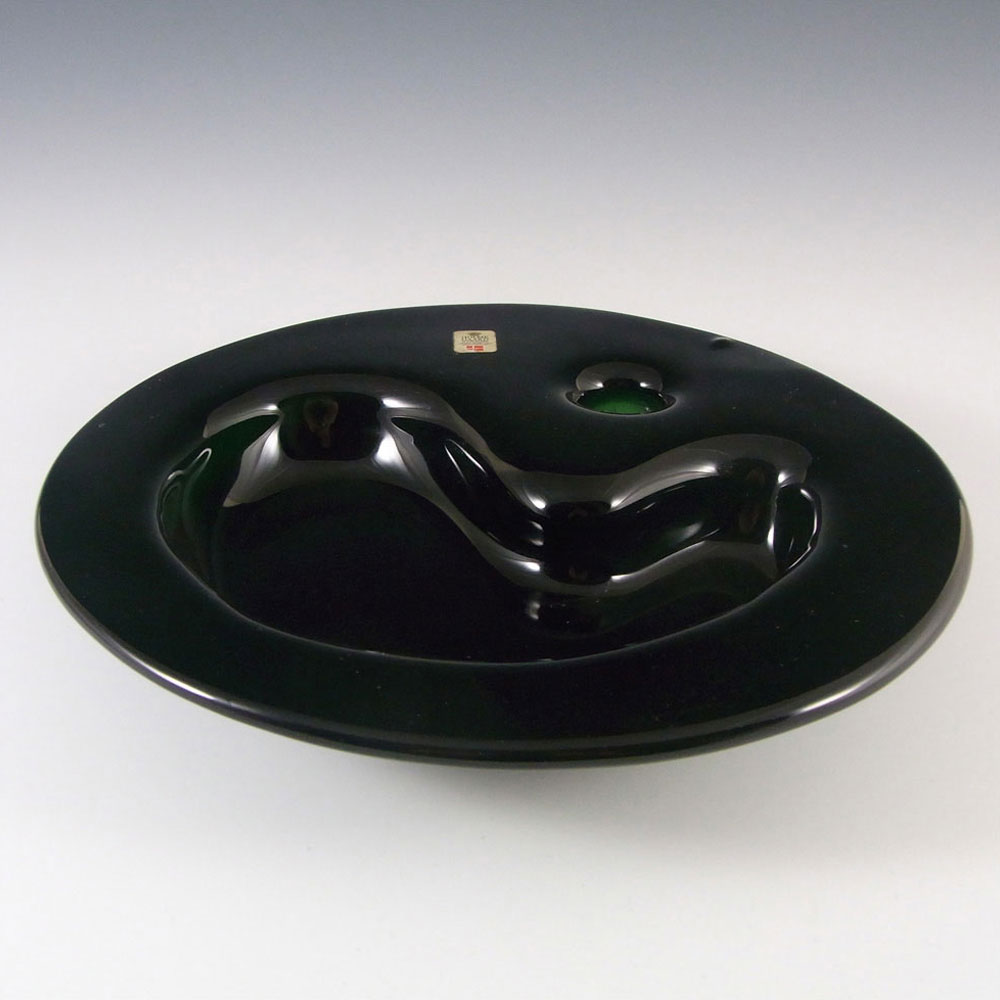 (image for) Holmegaard Michael Bang Green Glass Ikebana Bowl Label - Click Image to Close