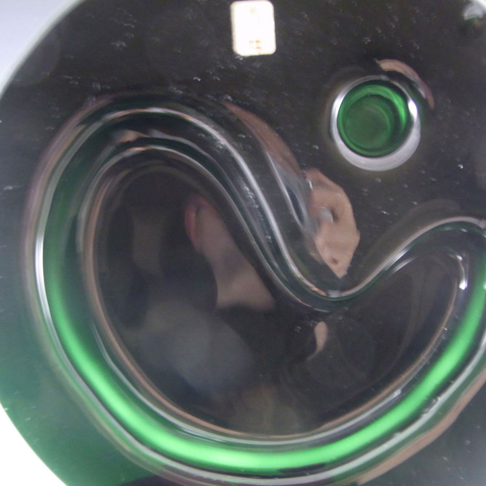 (image for) Holmegaard Michael Bang Green Glass Ikebana Bowl Label - Click Image to Close