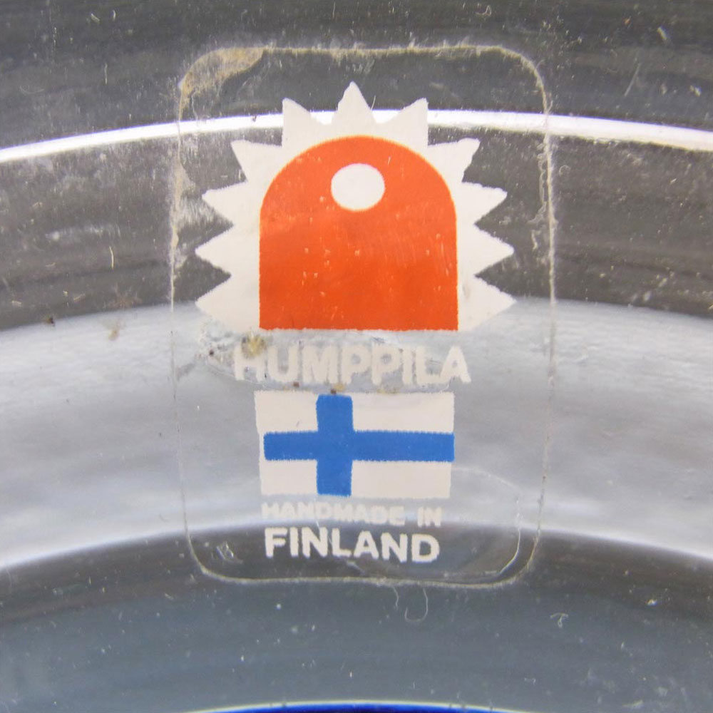 Humppila Blue Glass Bowl by Pertti Santalahti - Labelled - Click Image to Close