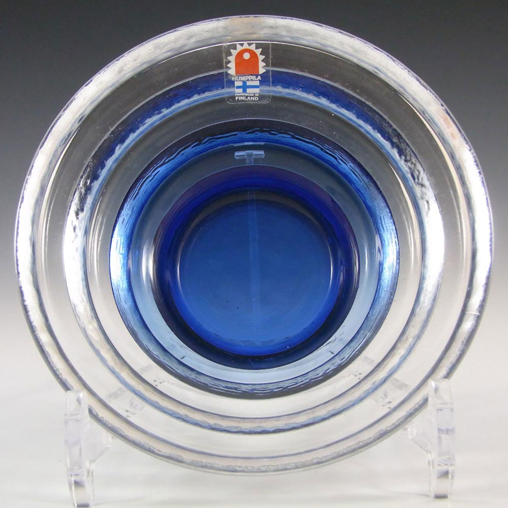 (image for) Humppila Blue Glass Bowl by Pertti Santalahti - Labelled - Click Image to Close
