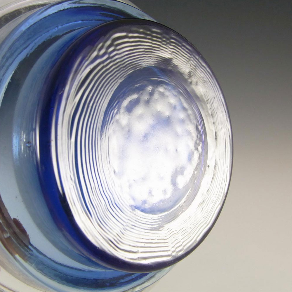 Humppila Blue Glass Bowl by Pertti Santalahti - Labelled - Click Image to Close