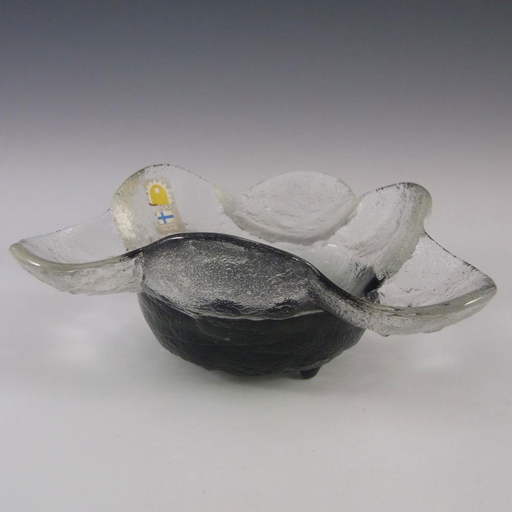 Humppila Smoky Glass Bowl by Pertti Santalahti - Signed - Click Image to Close