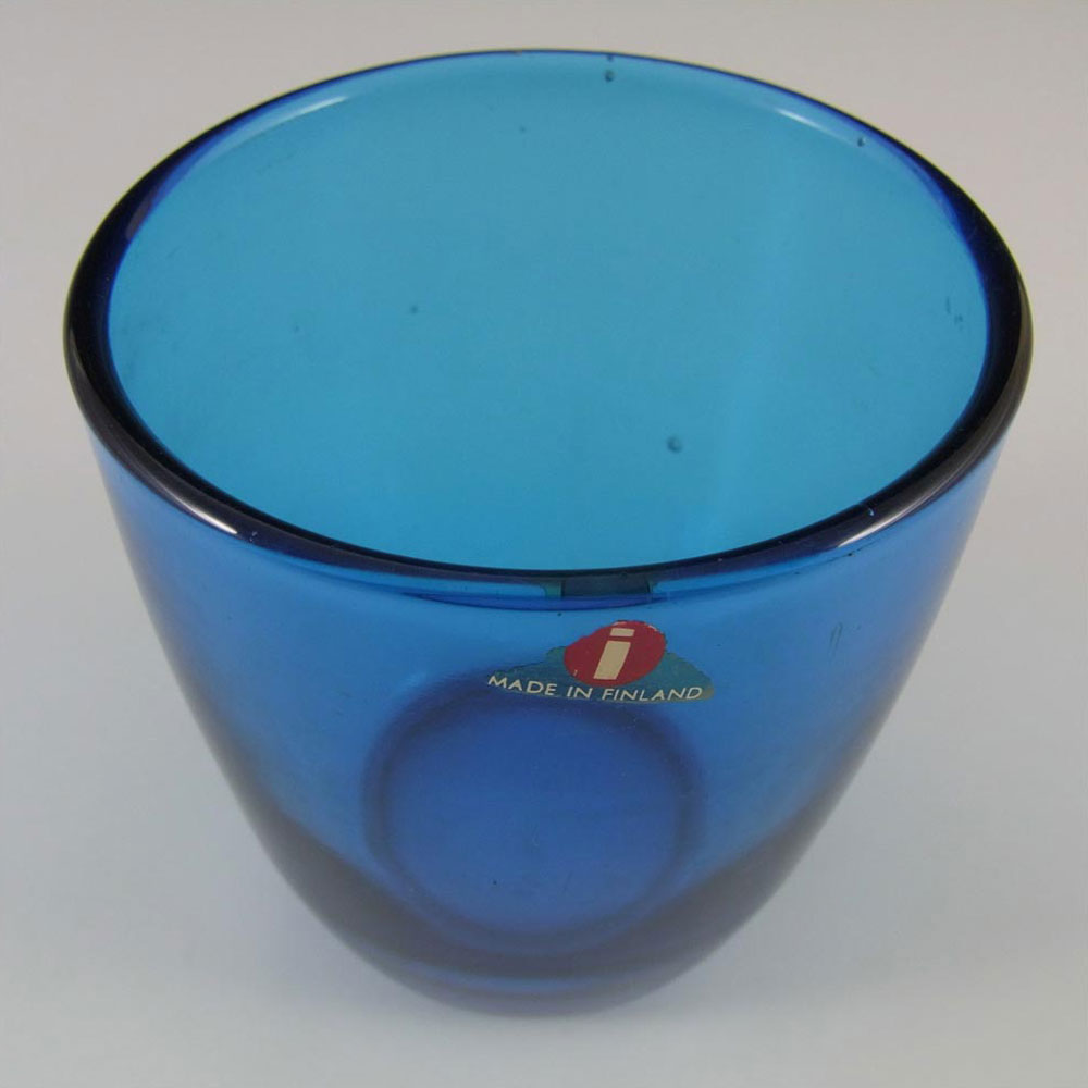 Iittala Tapio Wirkkala Blue Glass "Tumbler 4090" - Label - Click Image to Close
