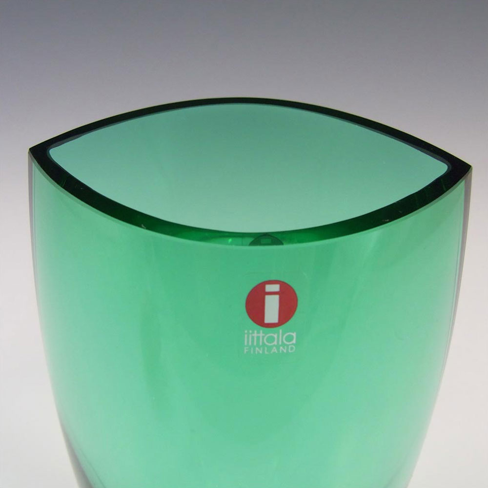 Iittala Tina Nordström Green Glass 'Leia' Vase - Label - Click Image to Close