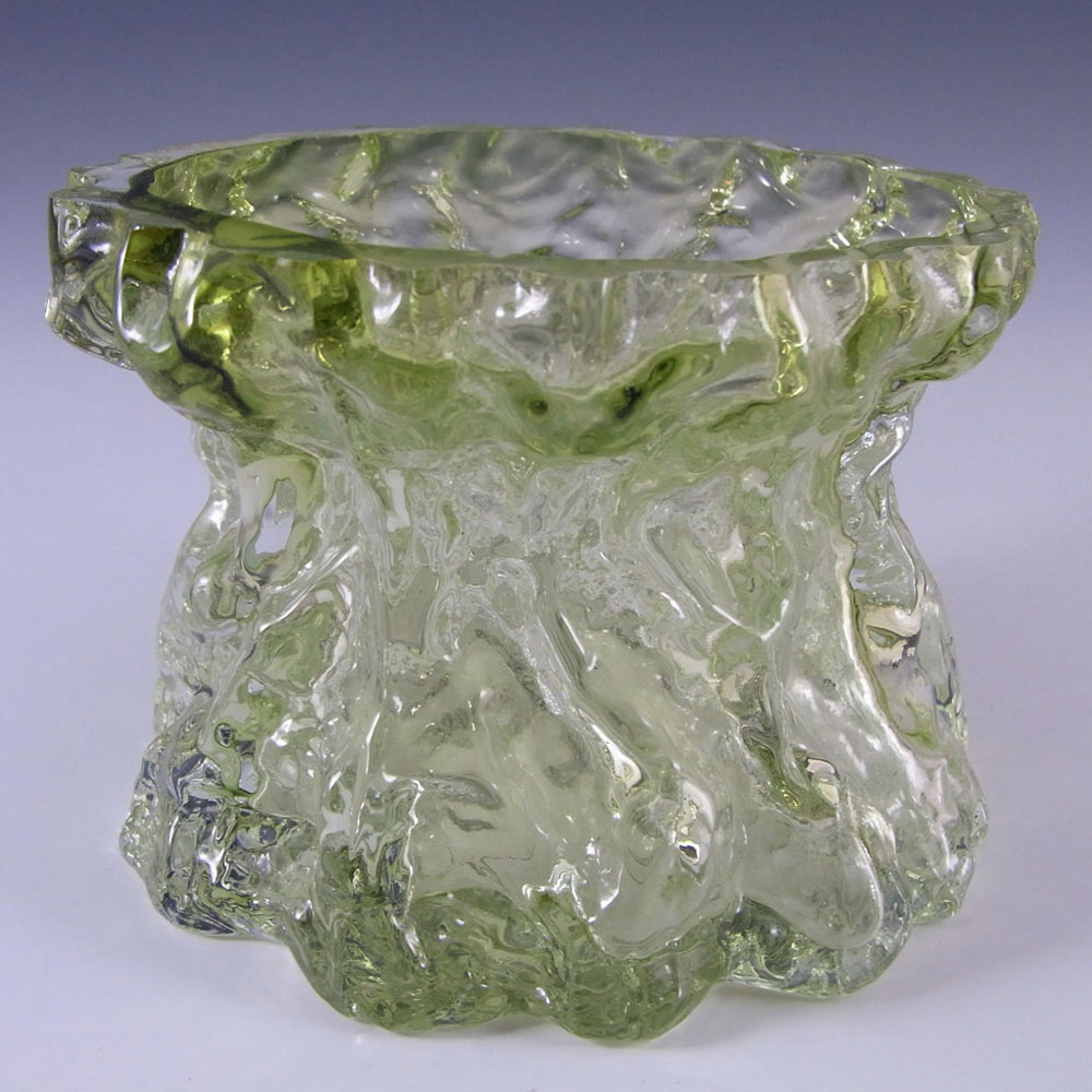 (image for) Ingrid/Ingridglas 1970's Green Glass Bark Textured Vase - Click Image to Close