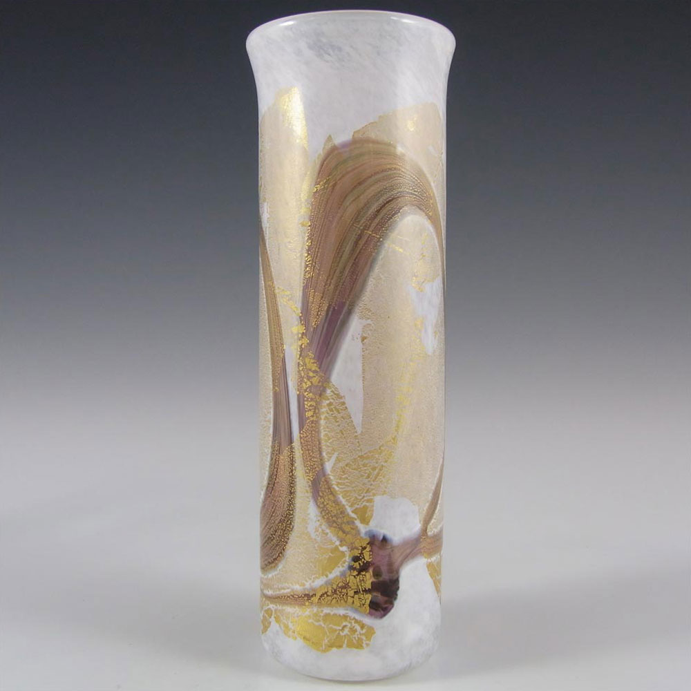 Isle of Wight Studio/Michael Harris Golden Peacock Glass Vase - Click Image to Close